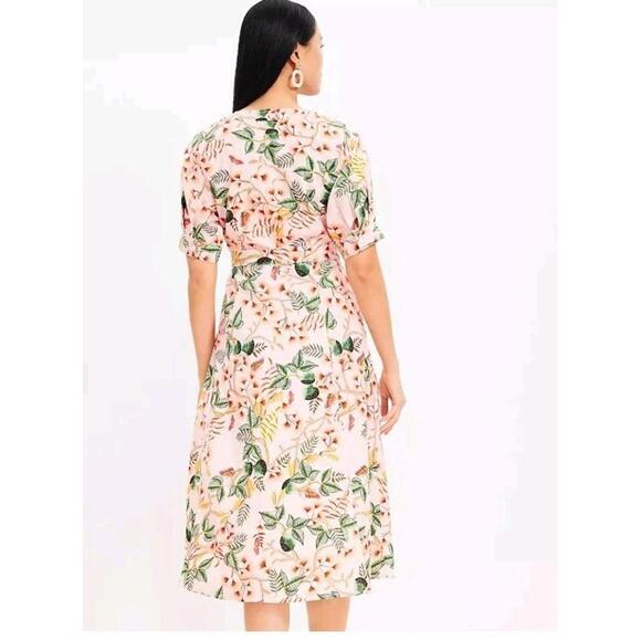 LOFT Sugar Peach Leafed Dobby Size 14 Women's Shirtdress NWT (SASH MISSING) #CC - Picture 3 of 12